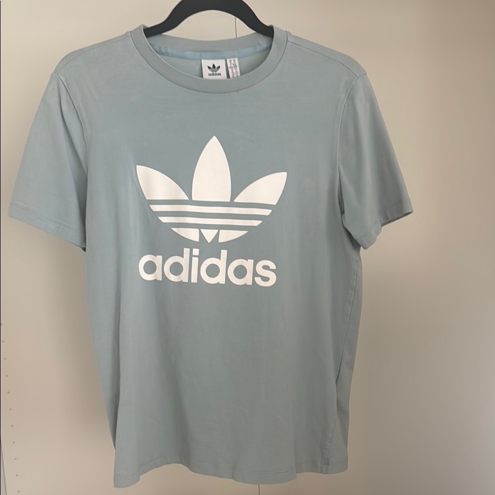 adidas Blue Short Sleeve Tee with Trefoil Logo